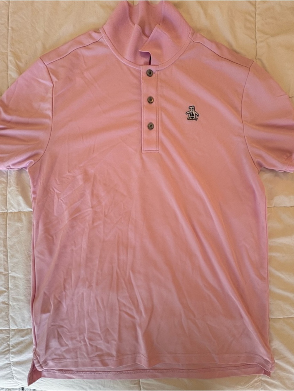 Original Penguin Pink Short-Sleeve Polo with Embroidered Penguin